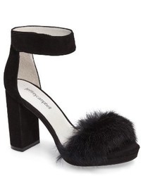 Jeffrey Campbell Lindsay Genuine Rabbit Fur Sandal