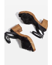 Vinnie Faux Fur Footbed Sandals