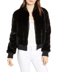 Cupcakes And Cashmere Amy Faux Fur Bomber Jacket