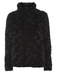 Black Faux Fur Short Coat