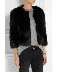 DKNY Cropped Faux Fur Jacket