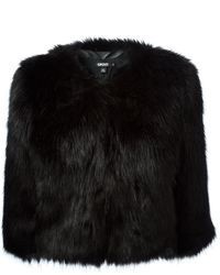 DKNY Faux Fur Cropped Coat