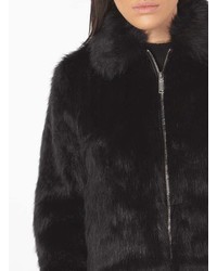 Dorothy Perkins Petite Black Plush Faux Fur Jacket