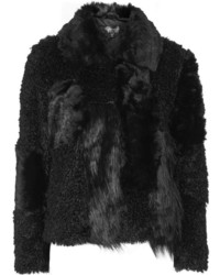 Faux Fur Patchwork Coat