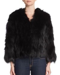 Adrienne Landau Fox Rabbit Fur Jacket