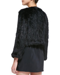 525 America Fur Crop Jacket Black
