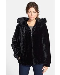 Gallery Hooded Blouson Faux Fur Jacket