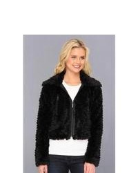 Kensie Faux Fur Jacket Coat Black