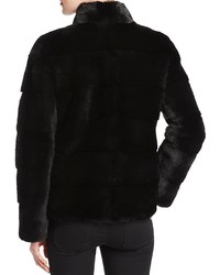 Maximilian Furs Leather Trim Long Sleeve Mink Jacket