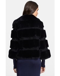 Diane von Furstenberg Loretta Genuine Rabbit Fur Crop Jacket