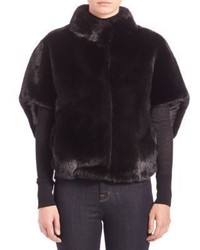 Michael Kors Michl Kors Collection Cropped Mink Fur Cape Jacket