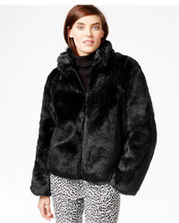 short black faux fur jackets ladies