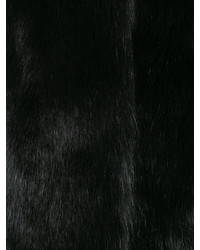 Vera Wang Striped Detail Fur Jacket