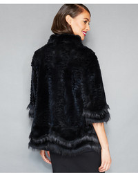 The Fur Vault Scalloped Fox Trimmed Rabbit Fur Jacket | Where to buy ...