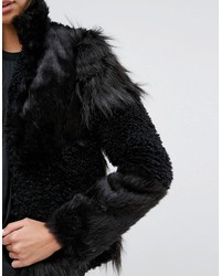 Vero Moda Tall Patchwork Faux Fur Jacket