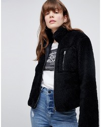Cheap Monday Zip Through Teddy Jacket With Recycled Polyester