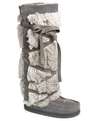 Manitobah Mukluks Genuine Rabbit Fur Tall Wrap Boot