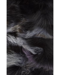 Barneys New York Fur Pull Through Scarf Black Blue