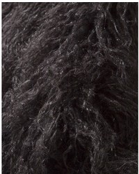 Black Mongolian Faux Fur Stole