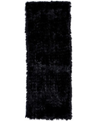 Diane von Furstenberg Dyed Rabbit Fur Cable Knit Scarf