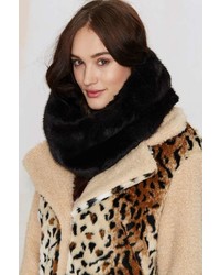 Factory Neck And Neck Faux Fur Infinity Scarf Black