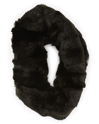 Neiman Marcus Faux Fur Double Loop Neck Warmer Black