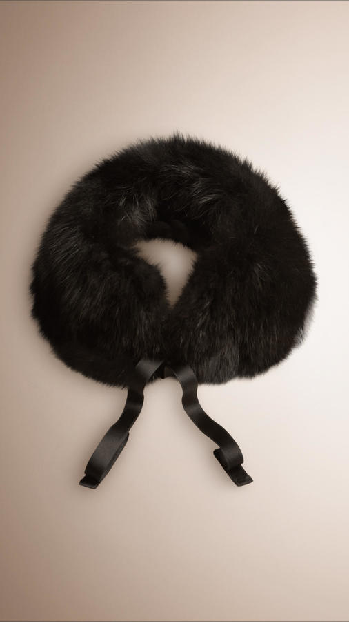 black fox fur collar