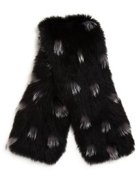 Adrienne Landau Fox Fur Spotted Scarf
