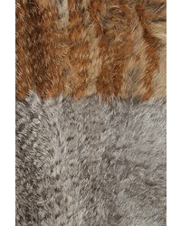 Jocelyn Fur Knitted Long Genuine Rabbit Fur Colorblock Infinity Scarf