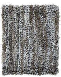 Adrienne Landau Knit Rabbit Fur Scarf