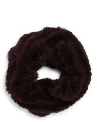 Saks Fifth Avenue Knit Rabbit Fur Infinity Scarf