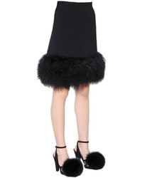 Sonia Rykiel Mongolia Fur Wool Crepe Skirt