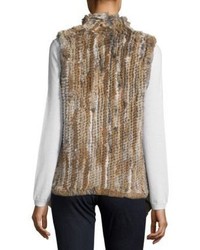Saks Fifth Avenue Asymmetrical Rabbit Fur Vest