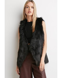 Forever 21 Contemporary Buckled Faux Fur Vest