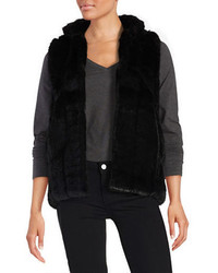 Donna Salyers Black Faux Fur Vest