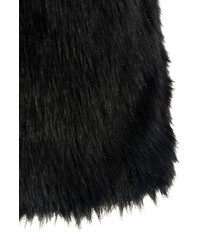 Choies Faux Fur Waistcoat In Black