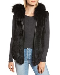 Jocelyn Hooded Genuine Fur Vest
