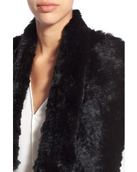 Love Token Genuine Rabbit Fur Knit Drape Front Vest