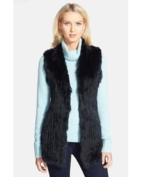 Nordstrom Love Token Genuine Rabbit Fur Knit Vest