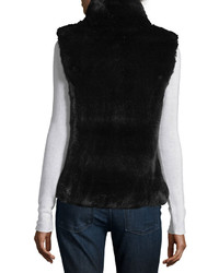 Neiman Marcus Signature Faux Fur Vest Black Fox Color