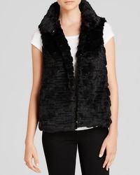 Milly Vest Kira Sequin Embroidered Faux Fur