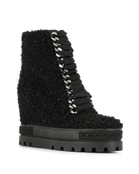 Casadei Shearling Wedge Boots