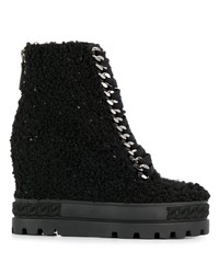 Casadei Shearling Wedge Boots