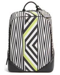 Black Geometric Canvas Backpack