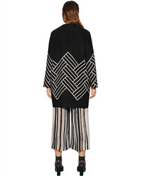 Marina Rinaldi Geometric Wool Blend Jacquard Coat