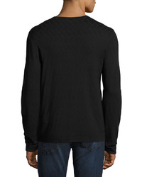 Armani Collezioni Geometric Crewneck Sweater Black