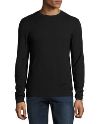 Armani Collezioni Geometric Crewneck Sweater Black