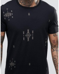 Asos Brand T Shirt With Khaki Geo Tribal Print