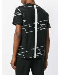 Les Hommes Urban Geometric Print T Shirt