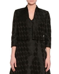Piazza Sempione 34 Sleeve Open Front Cropped Jacket Black